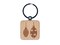 Elongated Holiday Christmas Ornaments Engraved Wood Square Keychain Tag Charm